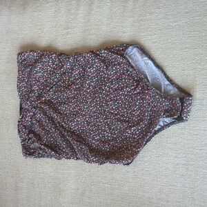 Poof floral scrunch tube top body suit